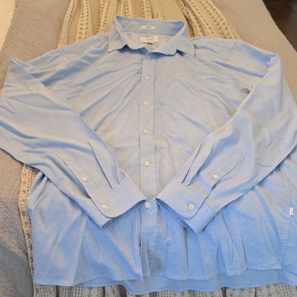 Men's Sky Blue Casual Button Down Shirt